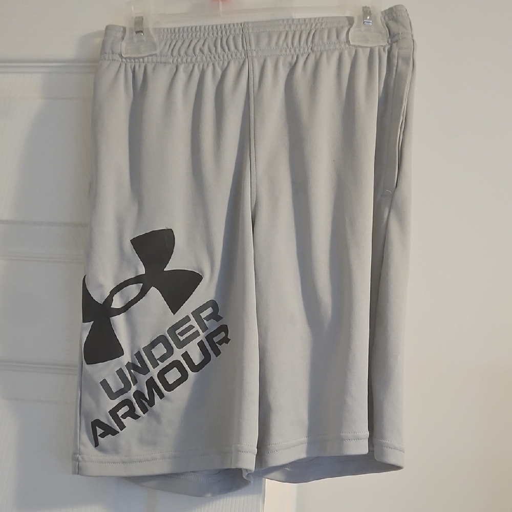 Under Armour Boy's Athletic Shorts in Light Gray